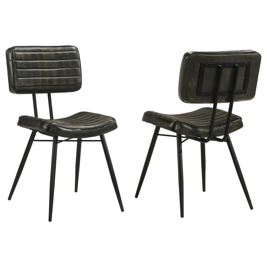 (image for) Misty Leather Upholstered Dining Chair Espresso (Set of 2) - Click Image to Close