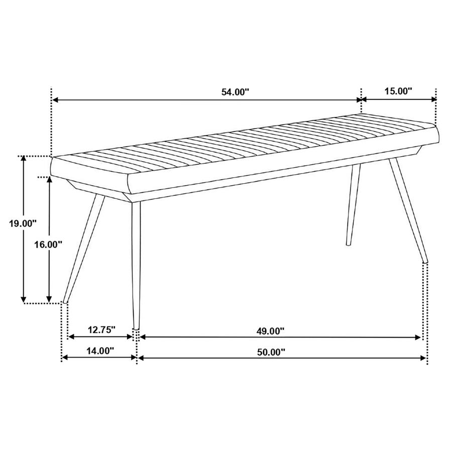 (image for) Misty Leather Upholstered Dining Bench Antique Espresso