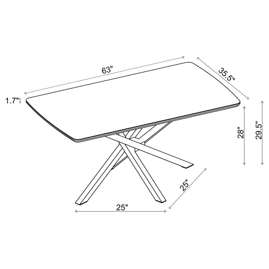 (image for) Paulita 7-piece Rectangular Dining Table Set White Ceramic