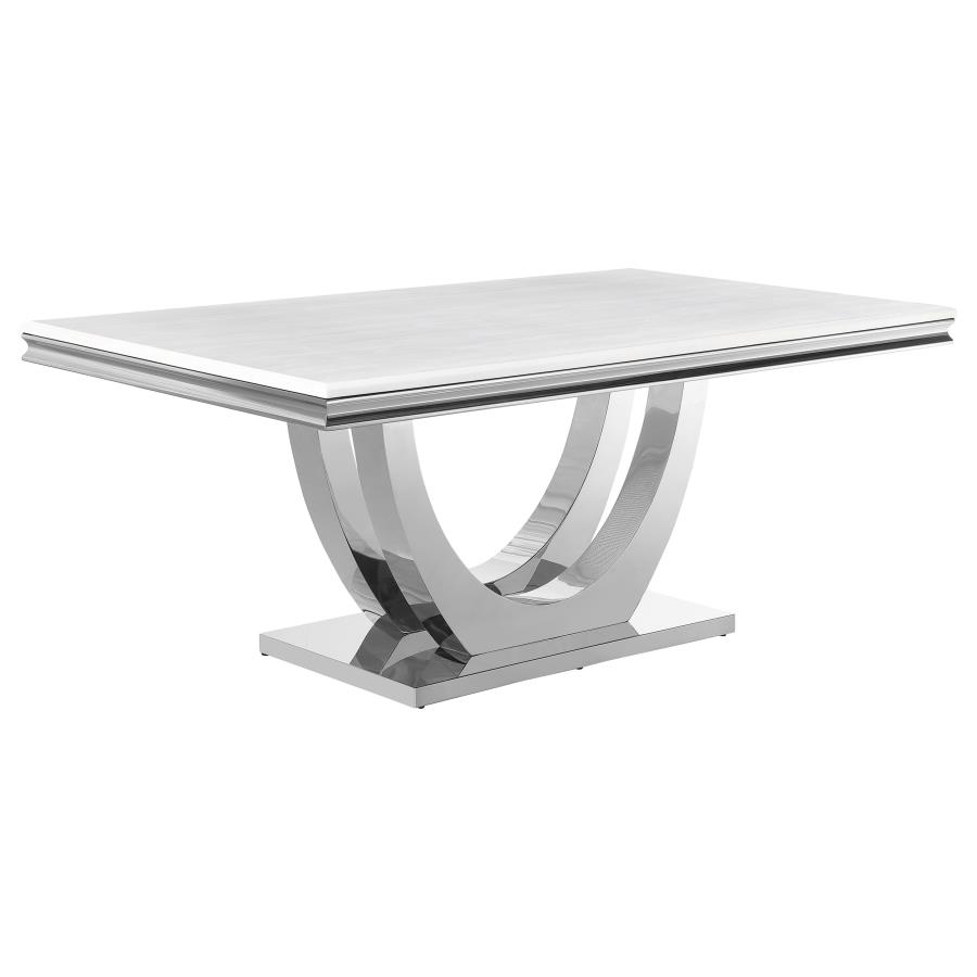 (image for) Kerwin Rectangular 71-inch Stone Top Dining Table White