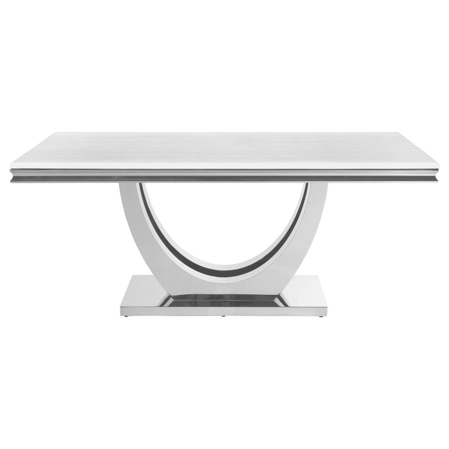 (image for) Kerwin Rectangular 71-inch Stone Top Dining Table White