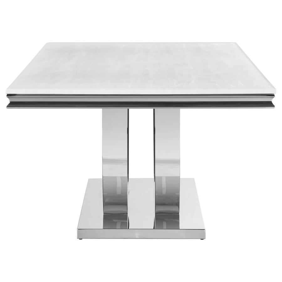 (image for) Kerwin Rectangular 71-inch Stone Top Dining Table White