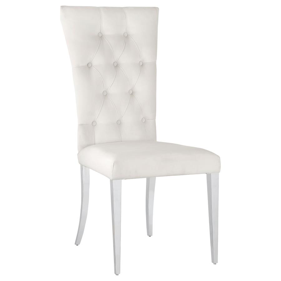 (image for) Kerwin Velvet Upholstered Dining Side Chair White (Set of 2)