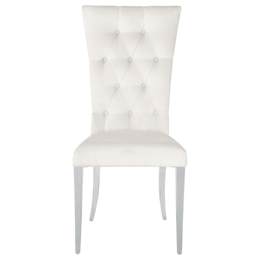 (image for) Kerwin Velvet Upholstered Dining Side Chair White (Set of 2)