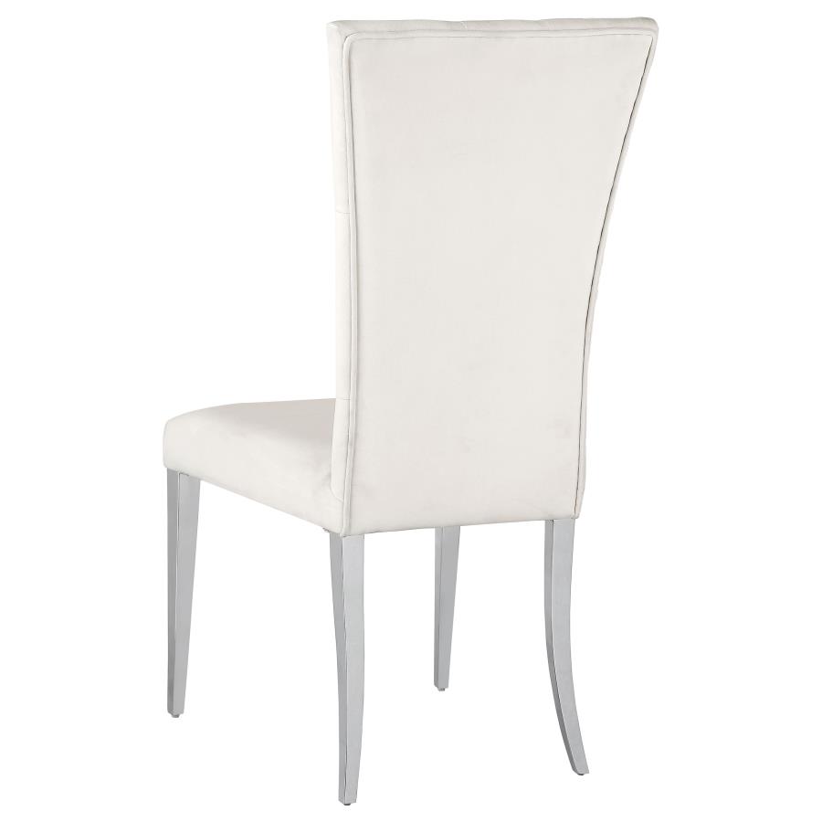 (image for) Kerwin Velvet Upholstered Dining Side Chair White (Set of 2)