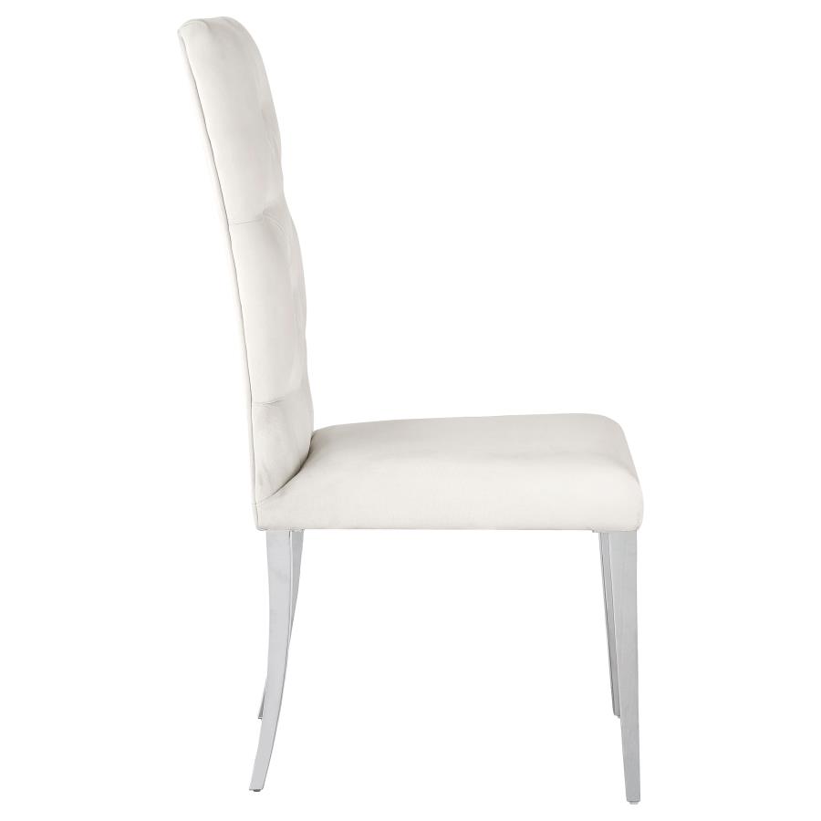 (image for) Kerwin Velvet Upholstered Dining Side Chair White (Set of 2)