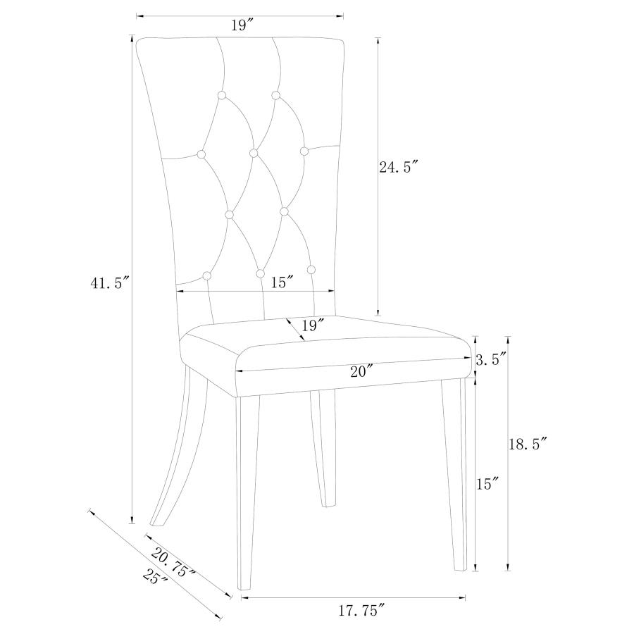 (image for) Kerwin Velvet Upholstered Dining Side Chair White (Set of 2)