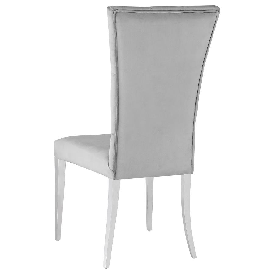 (image for) Kerwin Velvet Upholstered Dining Side Chair Grey (Set of 2)