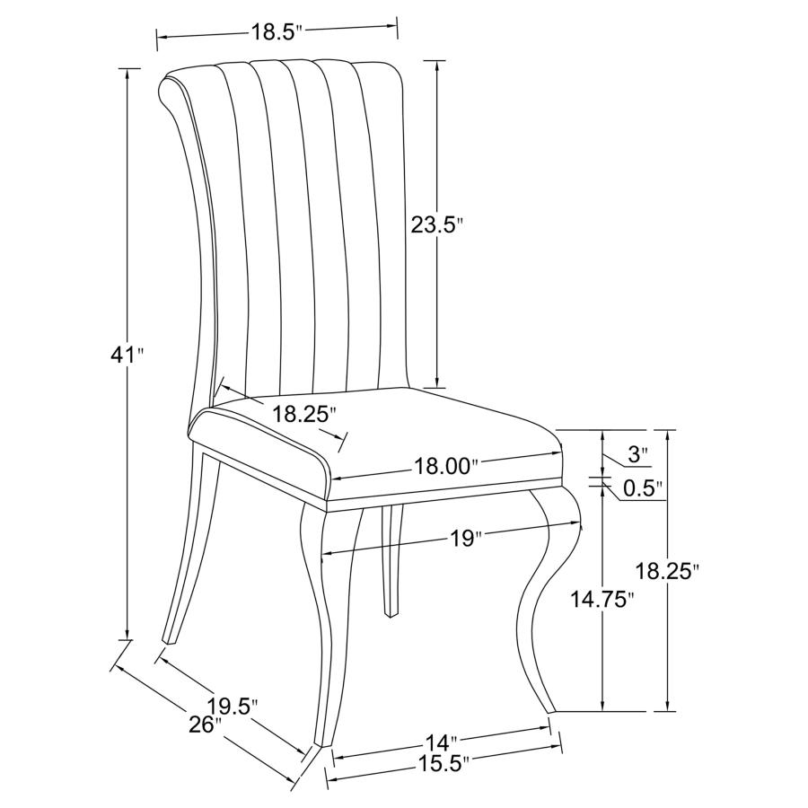 (image for) Carone 5-piece 81" Rectangular White Glass Dining Set Black