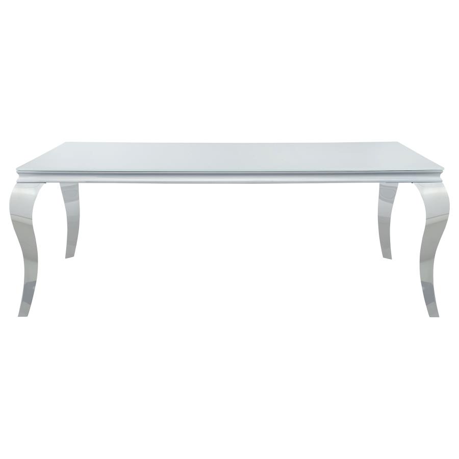 (image for) Carone Rectangular 81-inch Glass Top Dining Table White