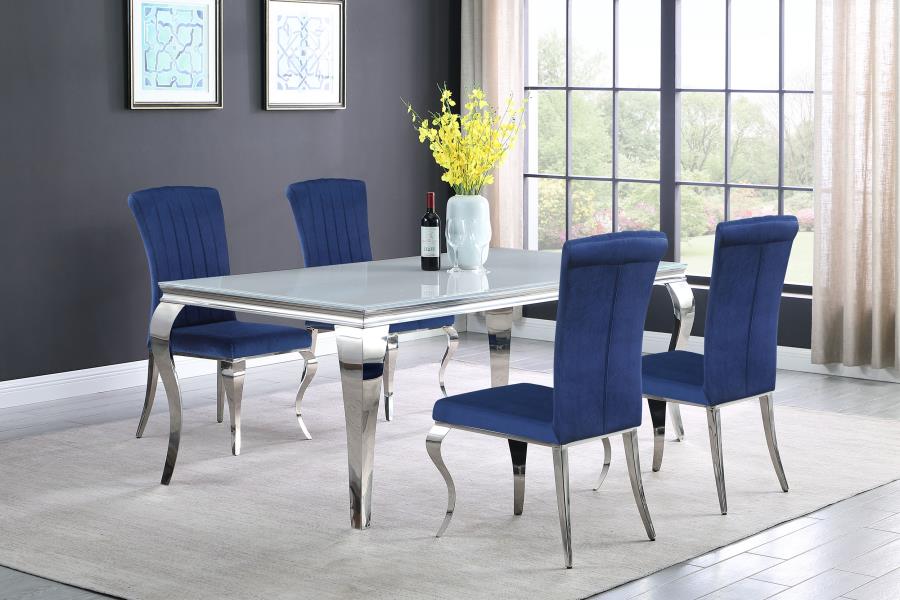 Modal Additional Images for Carone Rectangular 81-inch Glass Top Dining Table White