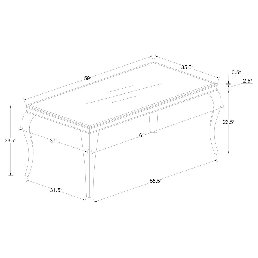 (image for) Carone 5-piece 61" Rectangular White Glass Dining Set Black