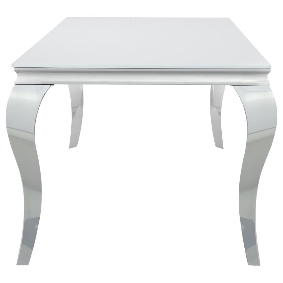 (image for) Carone Rectangular 61-inch Glass Top Dining Table White