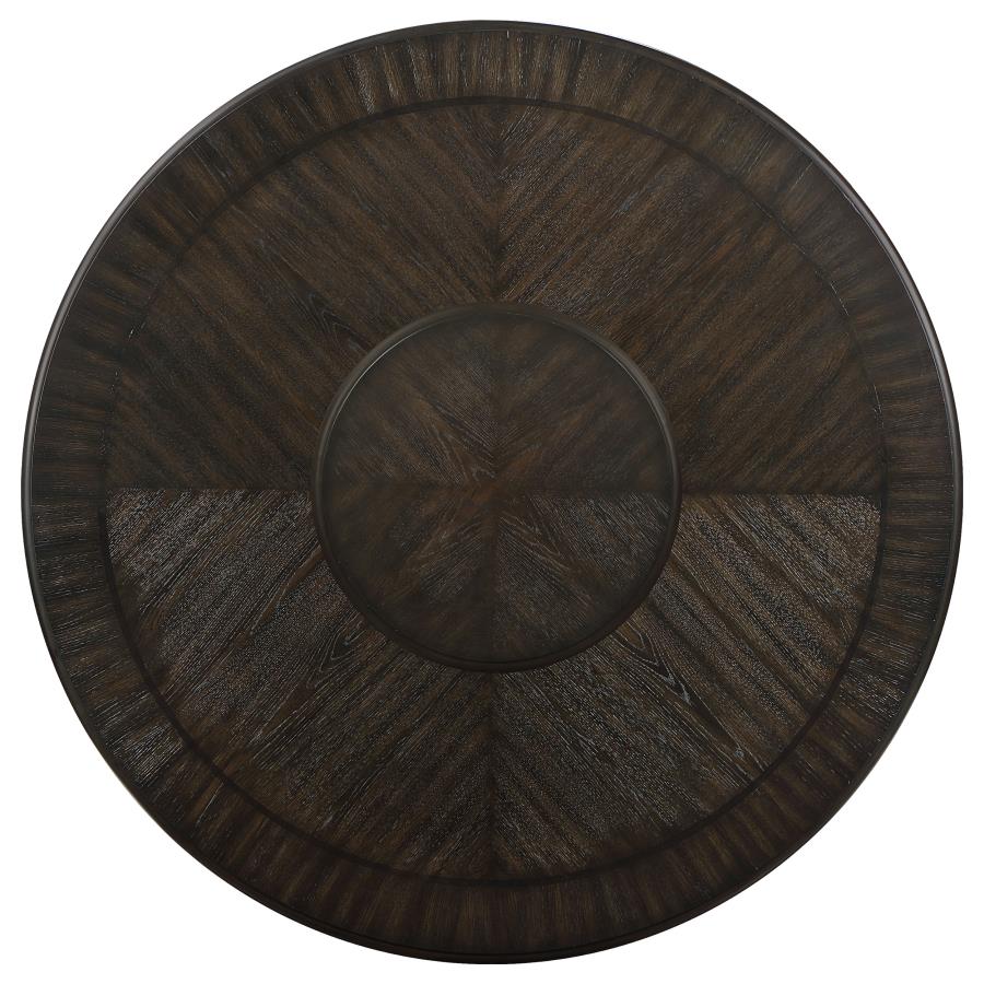 (image for) Twyla Round 60-inch Dining Table with Lazy Susan Dark Cocoa