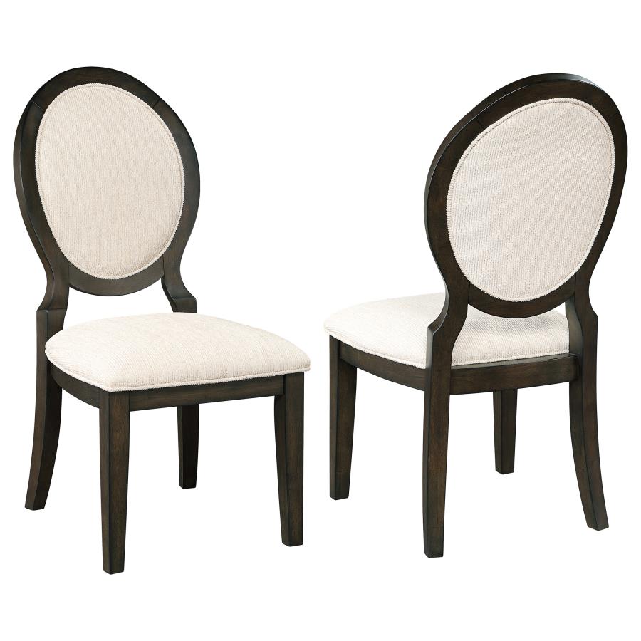 (image for) Twyla Oval Back Dining Side Chair Dark Cocoa (Set of 2) - Click Image to Close