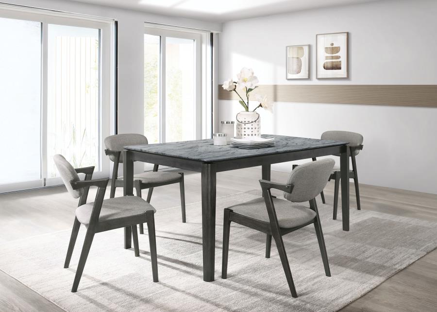 (image for) Stevie 5-piece Rectangular Dining Table Set Grey and Black - Click Image to Close