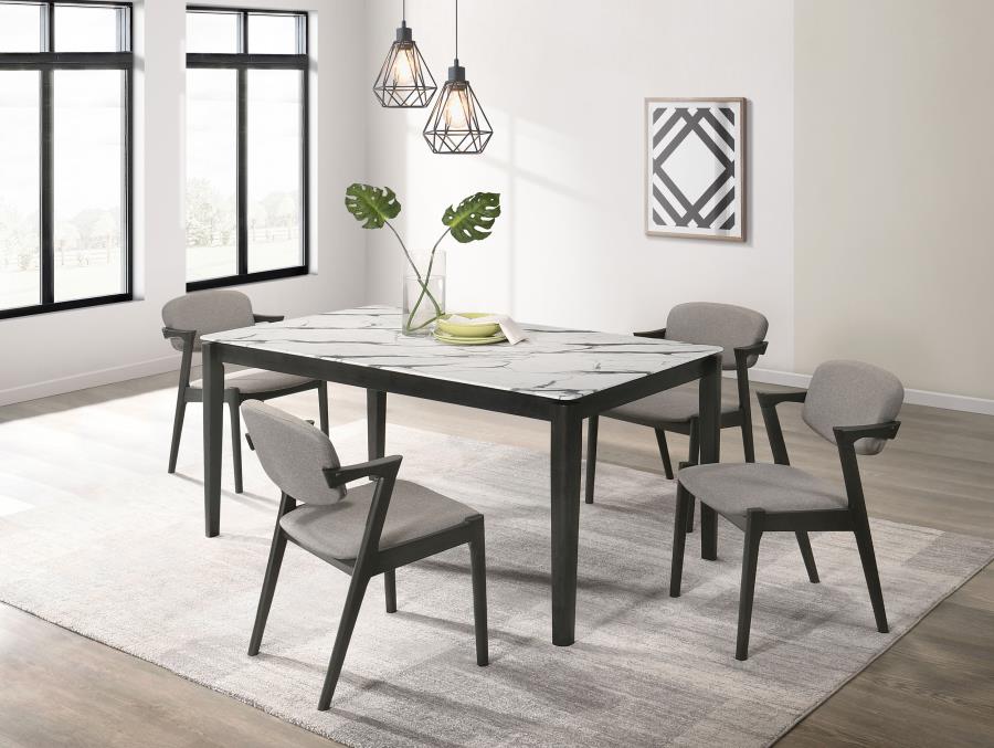 (image for) Stevie 5-piece Rectangular Dining Table Set White and Black - Click Image to Close