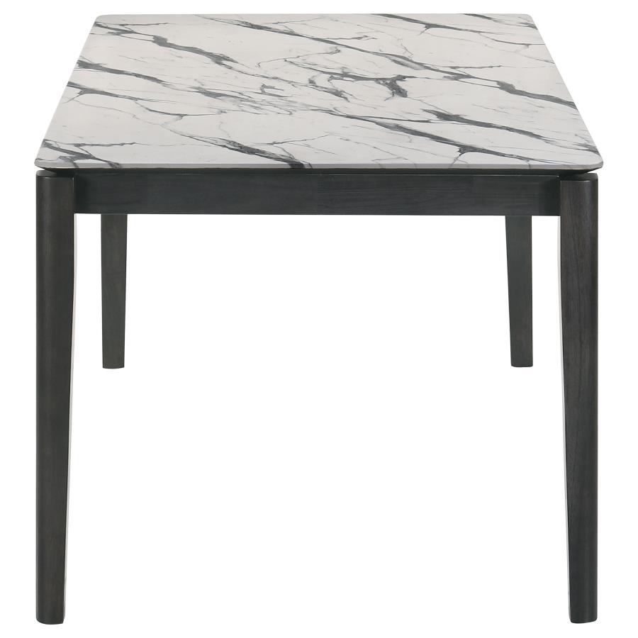 (image for) Stevie Rectangular 63-inch Faux Marble Dining Table White