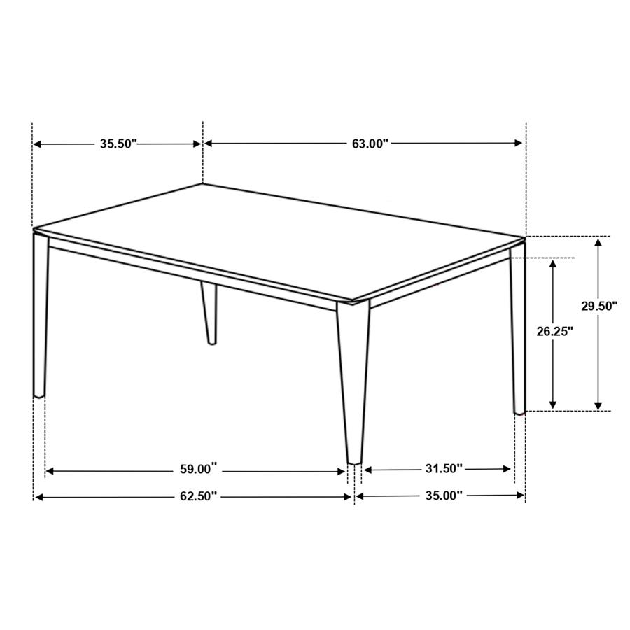 (image for) Stevie Rectangular 63-inch Faux Marble Dining Table White