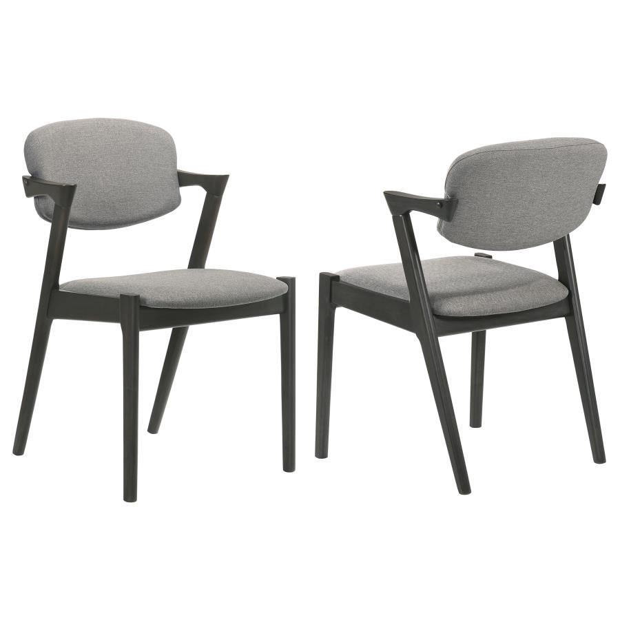 (image for) Stevie Padded Wood Dining Arm Chair Black (Set of 2) - Click Image to Close