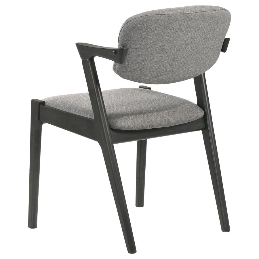 (image for) Stevie Padded Wood Dining Arm Chair Black (Set of 2)