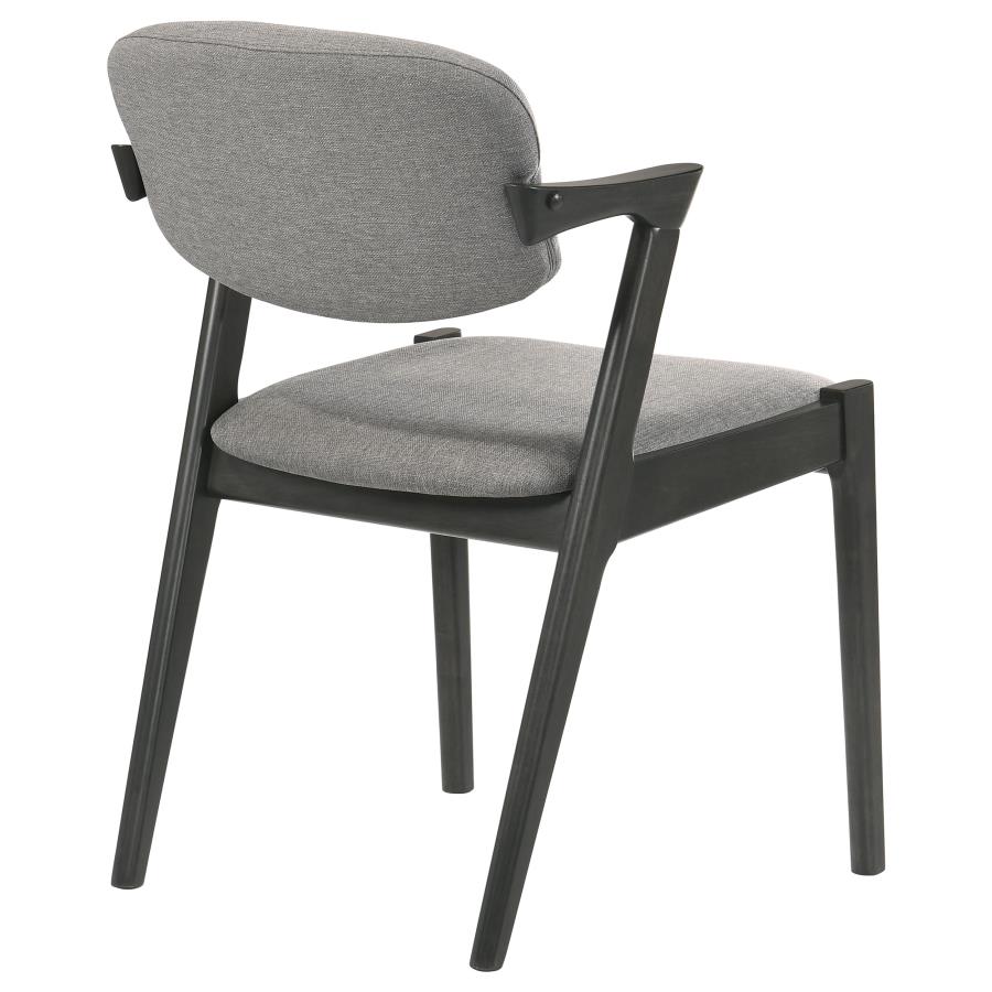 (image for) Stevie Padded Wood Dining Arm Chair Black (Set of 2)