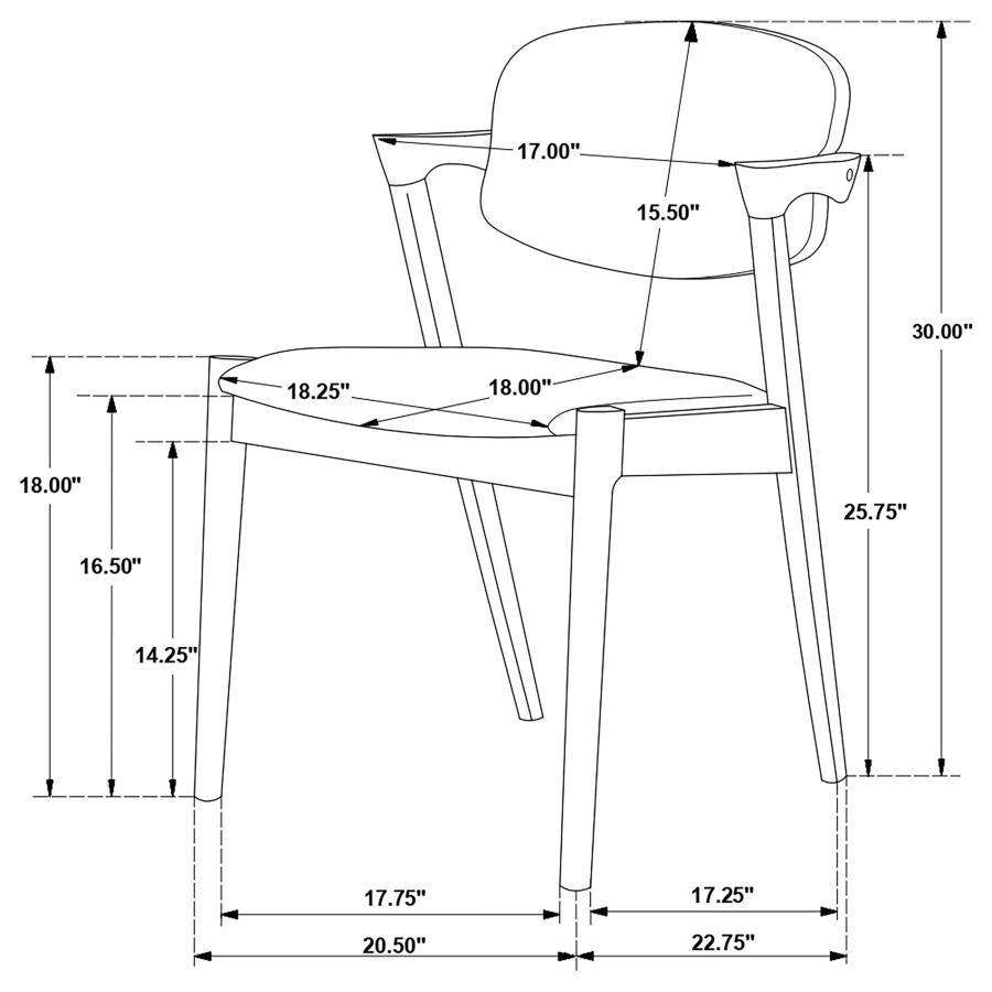 (image for) Stevie Padded Wood Dining Arm Chair Black (Set of 2)