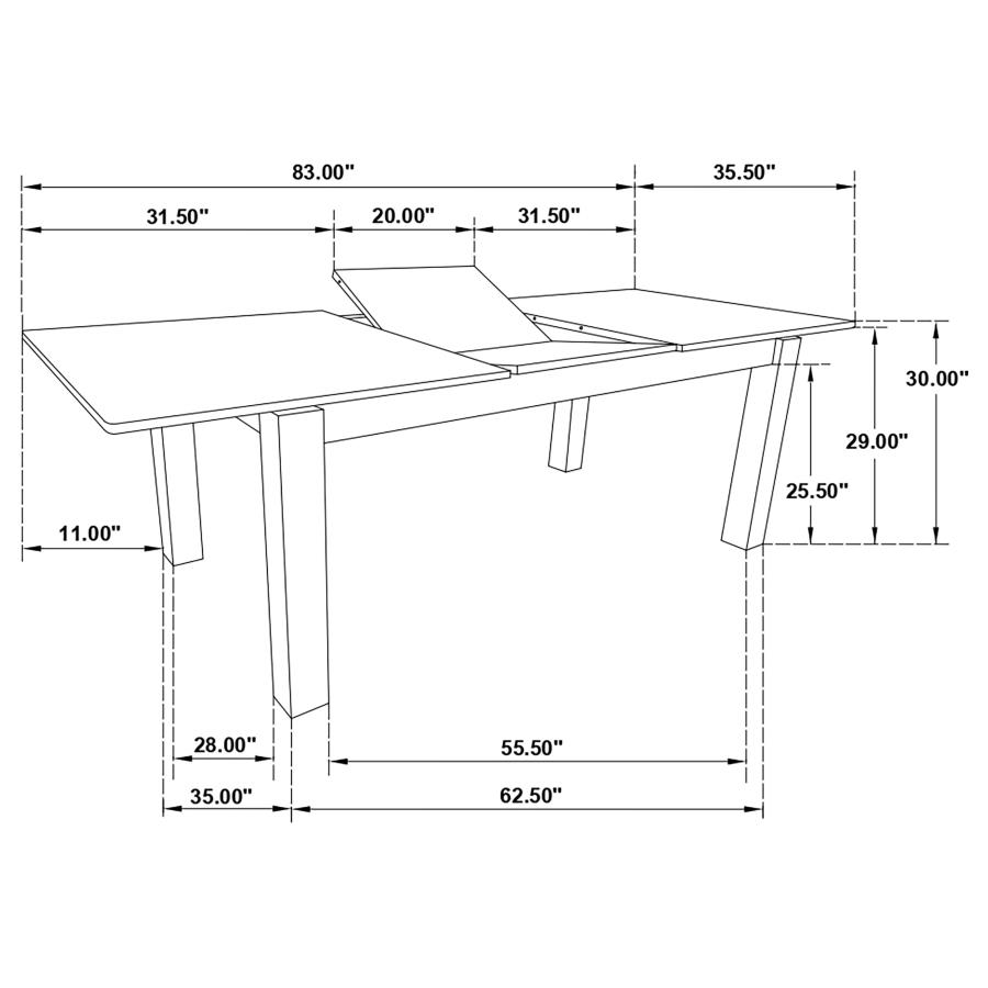 (image for) Jakob 7-piece Rectangular Extension Leaf Dining Set Black