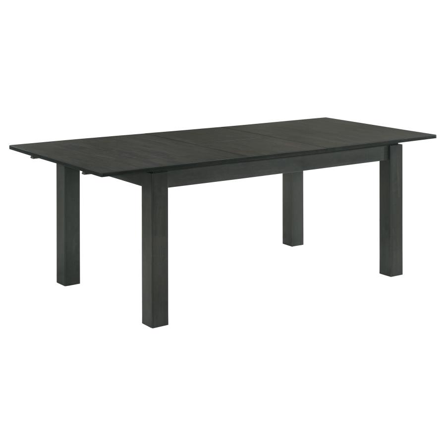 (image for) Jakob Rectangular 83-inch Extension Leaf Dining Table Black - Click Image to Close