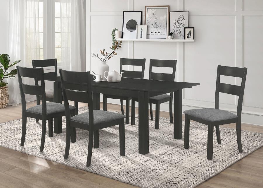 (image for) Jakob Rectangular 83-inch Extension Leaf Dining Table Black