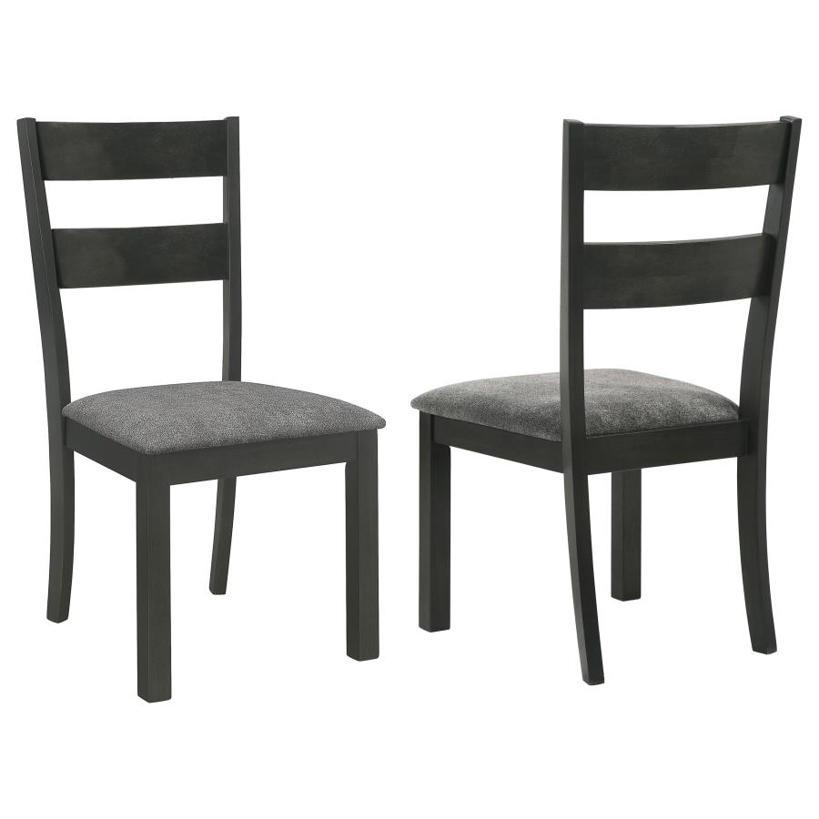 (image for) Jakob Ladder Back Wood Dining Side Chair Black (Set of 2) - Click Image to Close