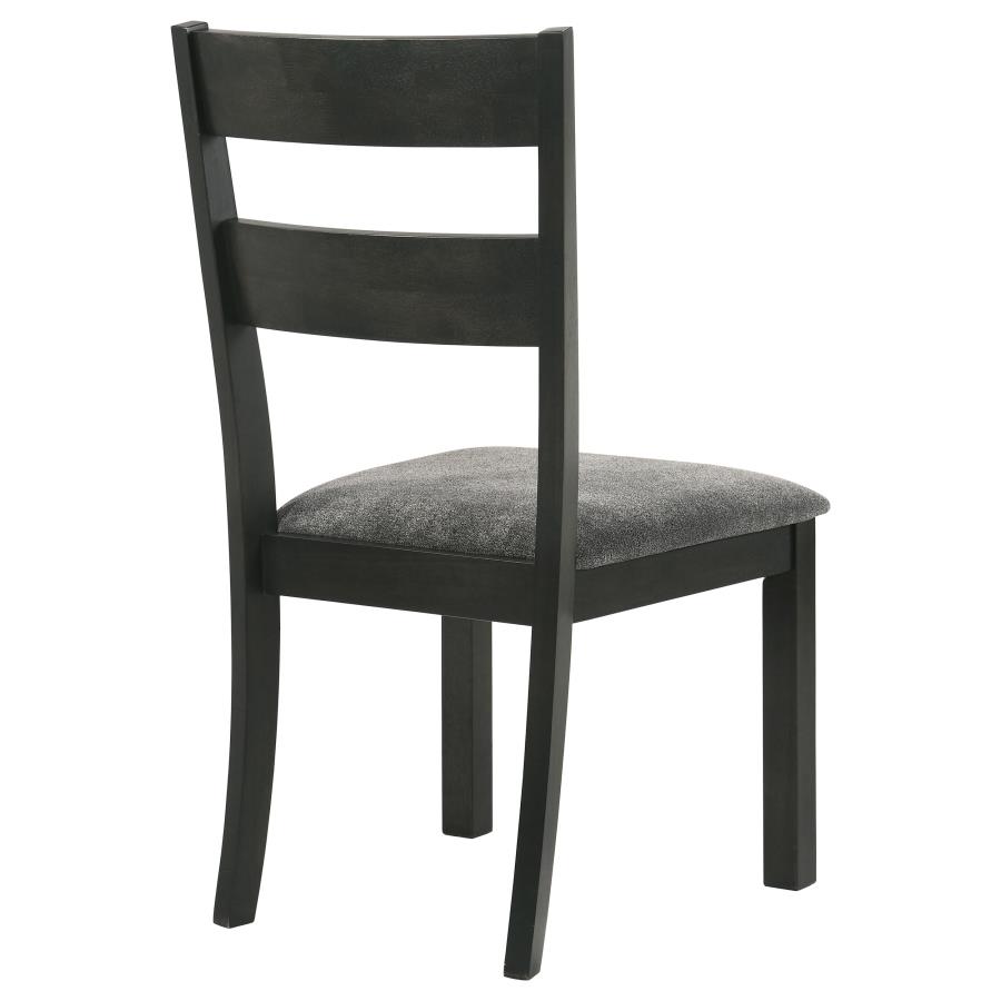 (image for) Jakob Ladder Back Wood Dining Side Chair Black (Set of 2)