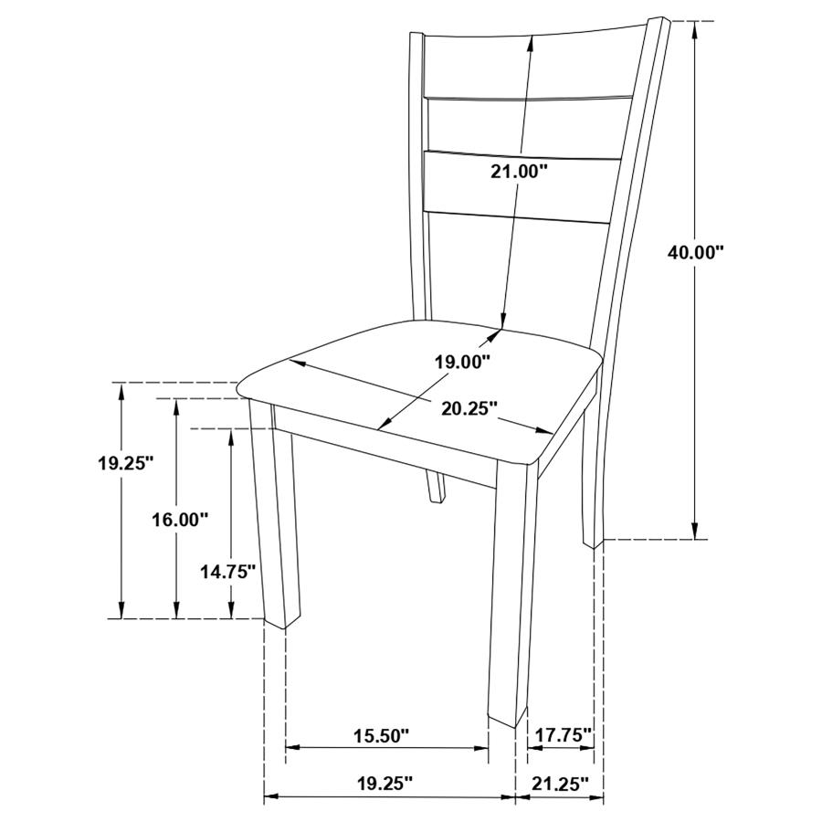 (image for) Jakob Ladder Back Wood Dining Side Chair Black (Set of 2)