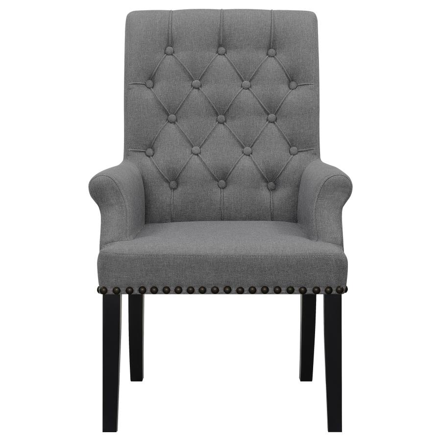 (image for) Alana Fabric Upholstered Dining Arm Chair Grey