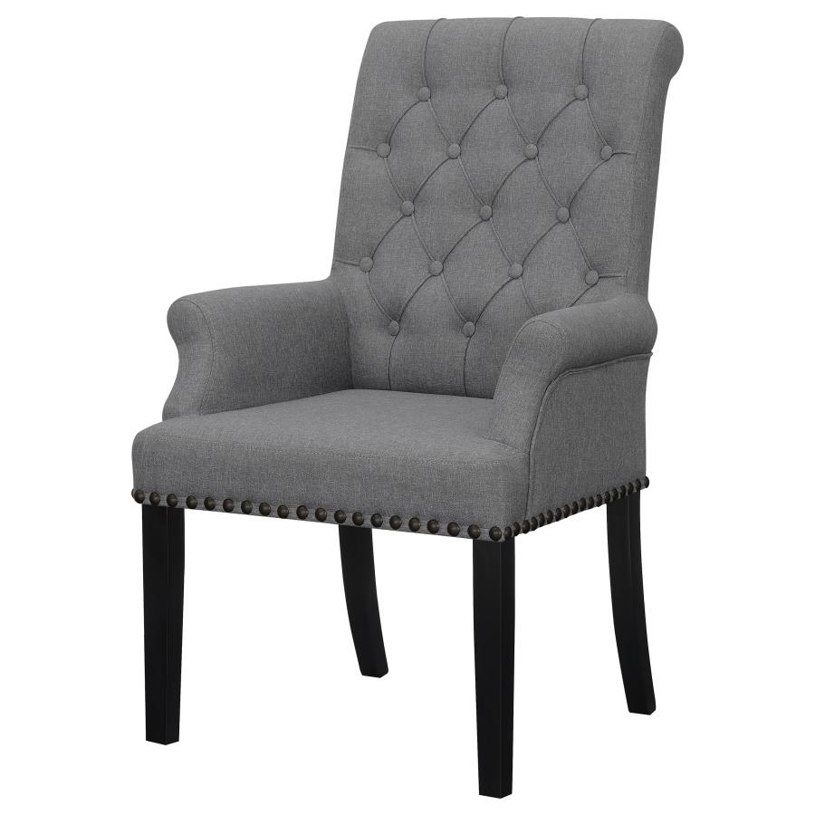 (image for) Alana Fabric Upholstered Dining Arm Chair Grey