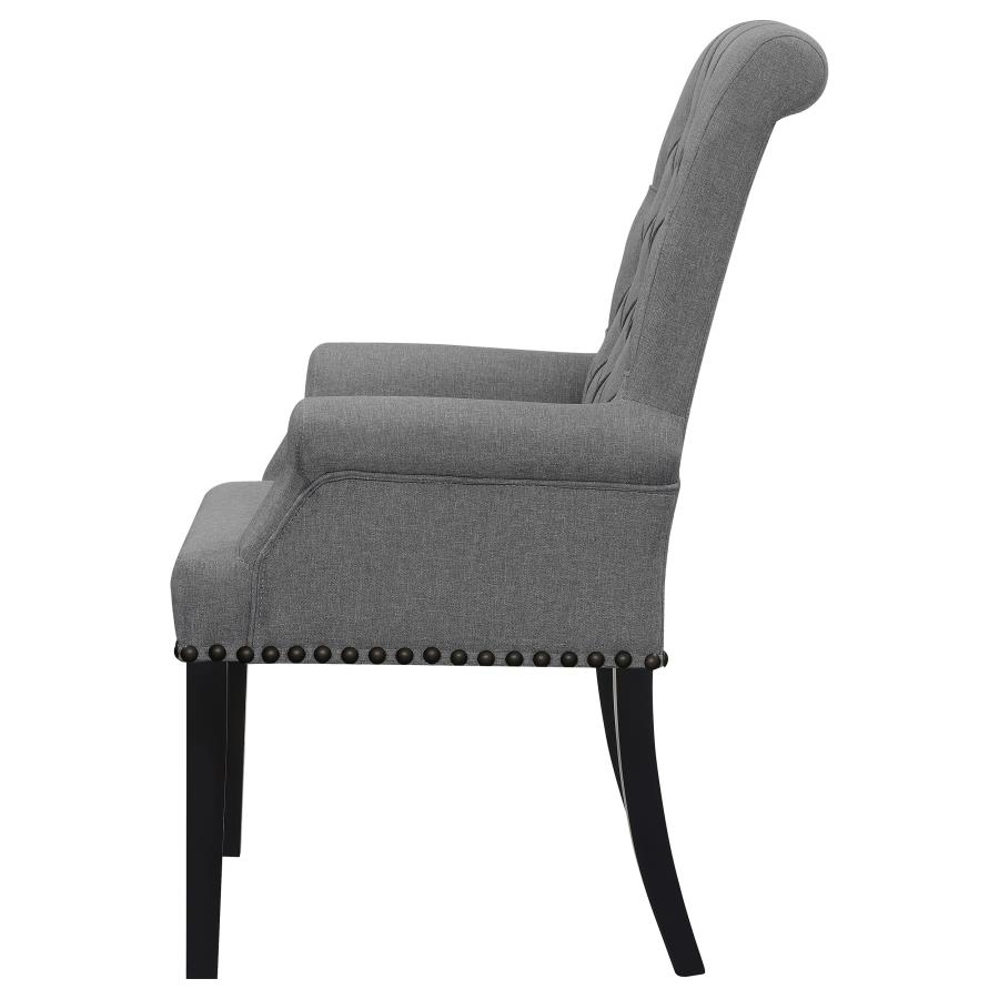 (image for) Alana Fabric Upholstered Dining Arm Chair Grey