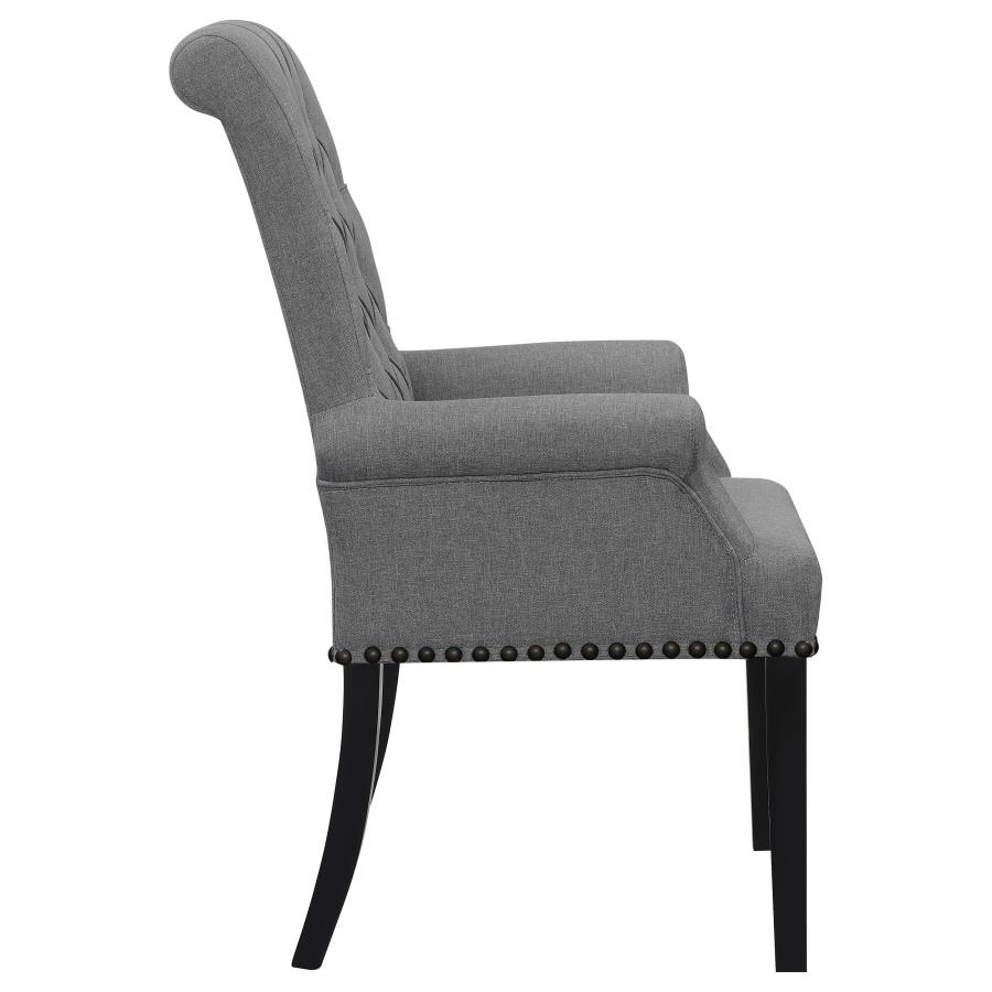 (image for) Alana Fabric Upholstered Dining Arm Chair Grey