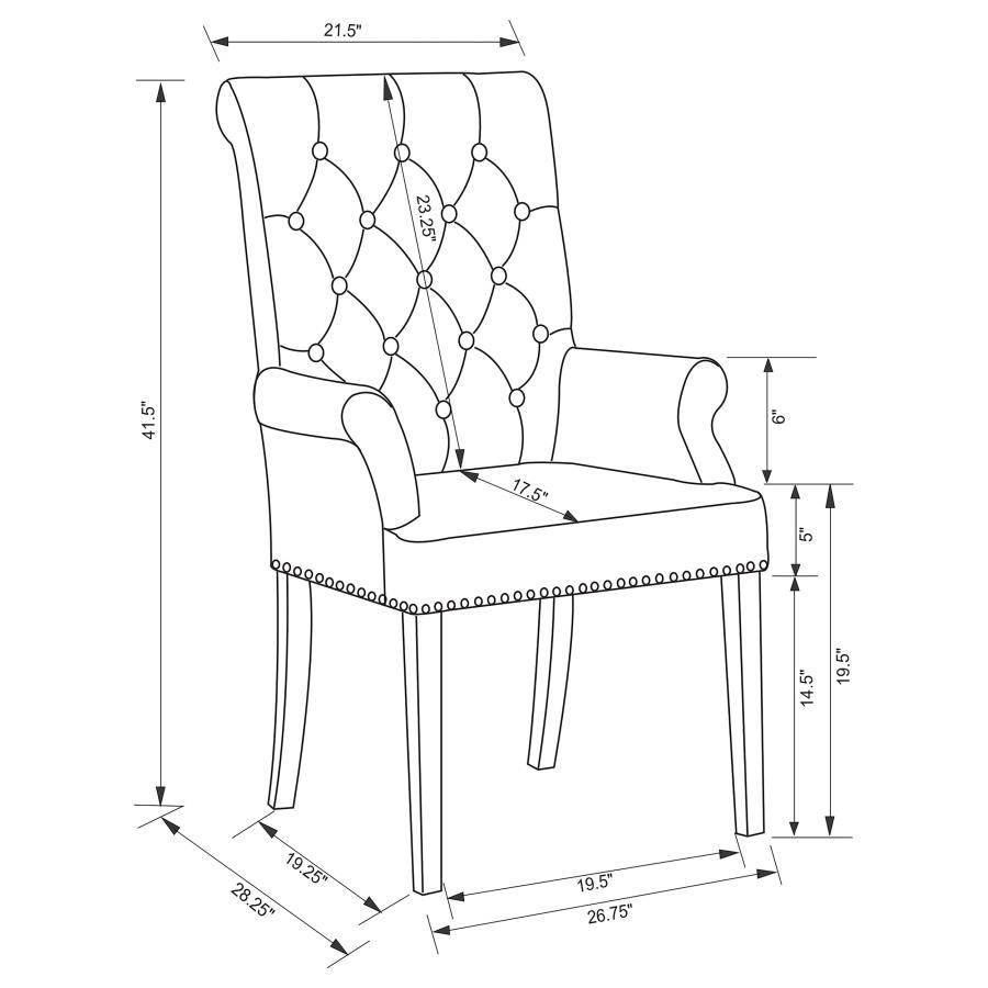 (image for) Alana Fabric Upholstered Dining Arm Chair Grey