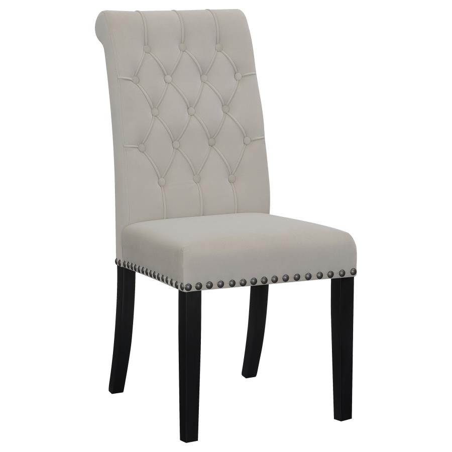 (image for) Alana Velvet Upholstered Dining Side Chair Sand (Set of 2)