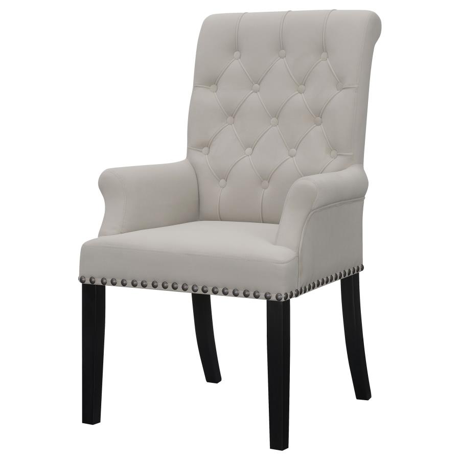 (image for) Alana Velvet Upholstered Dining Arm Chair Sand