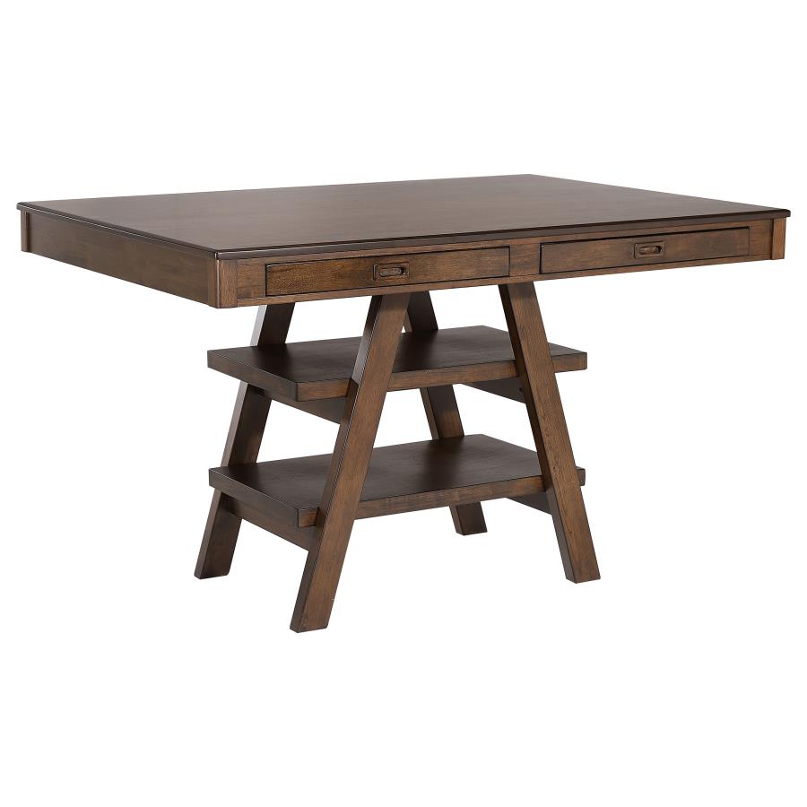 (image for) Dewey Rectangular 60-inch Counter Height Dining Table Walnut - Click Image to Close