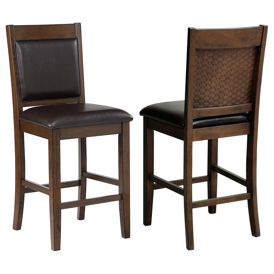 (image for) Dewey Upholstered Counter Chair Walnut (Set of 2)