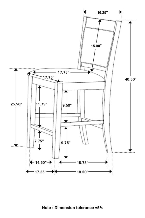 (image for) Dewey Upholstered Counter Chair Walnut (Set of 2)