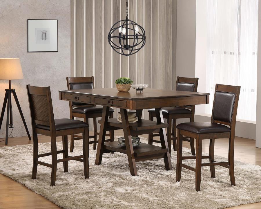 Modal Additional Images for Dewey Upholstered Counter Chair Walnut (Set of 2)