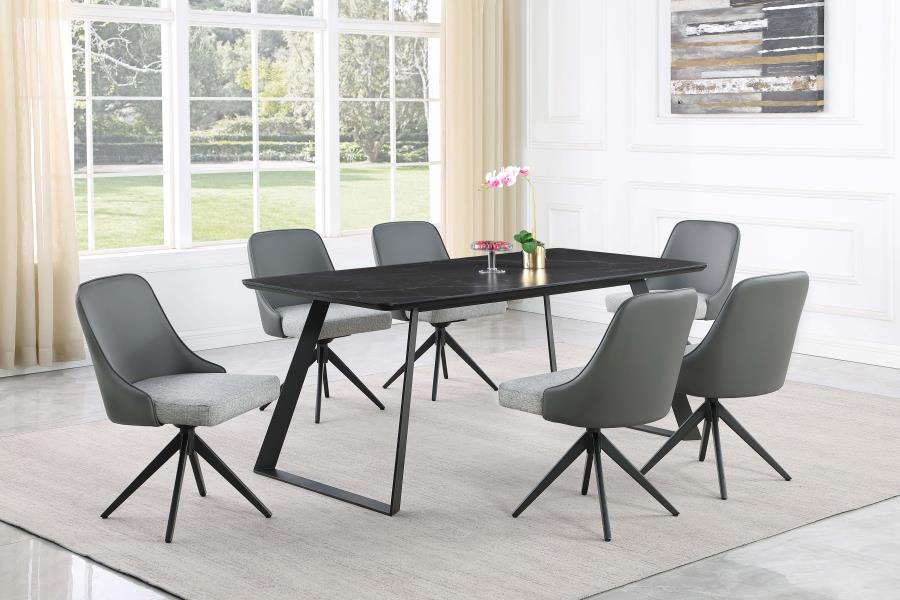 (image for) Smith Rectangular 71-inch Ceramic Top Dining Table Black