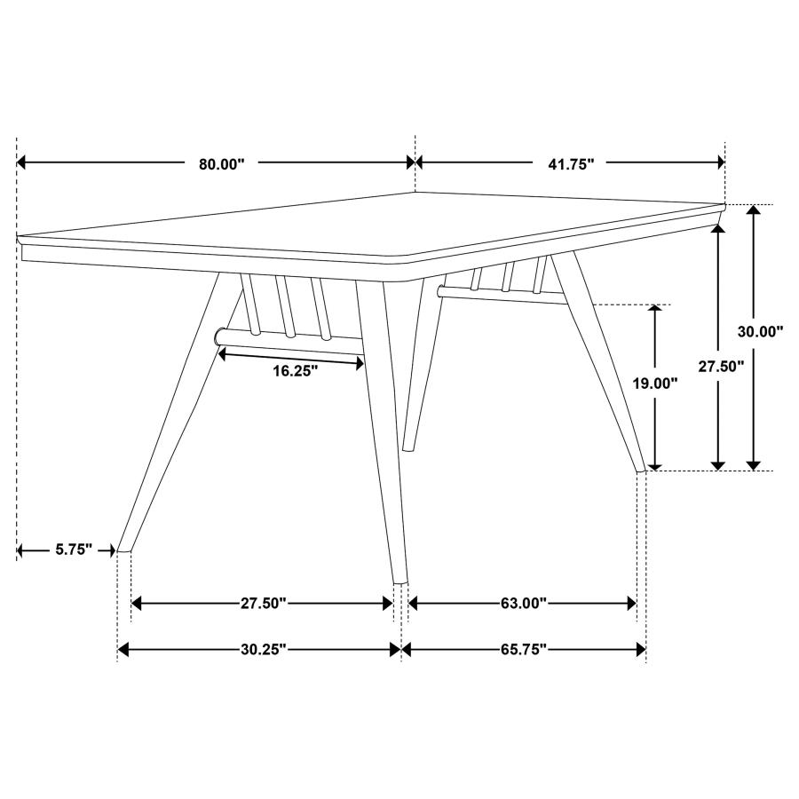 (image for) Wes 7-piece Rectangular Dining Table Set Dark Walnut