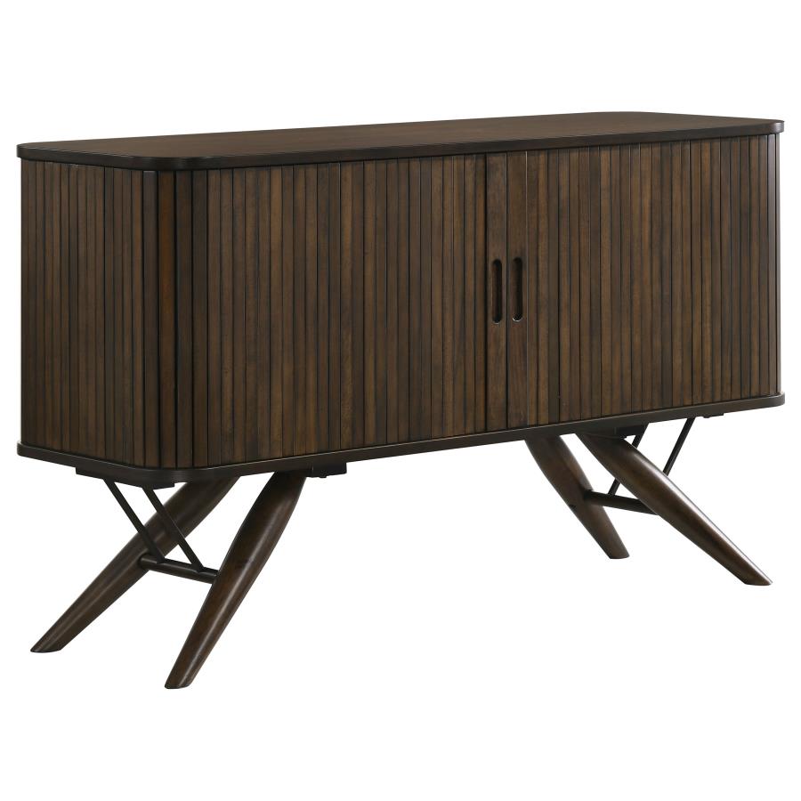 (image for) Wes 2-door Sideboard Buffet Storage Cabinet Dark Walnut - Click Image to Close