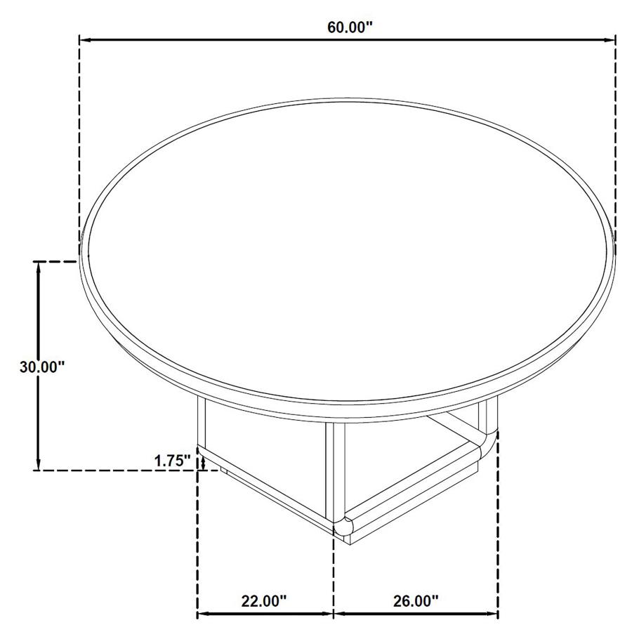 Leandro 7-piece Round Dining Table Set Burnished Black