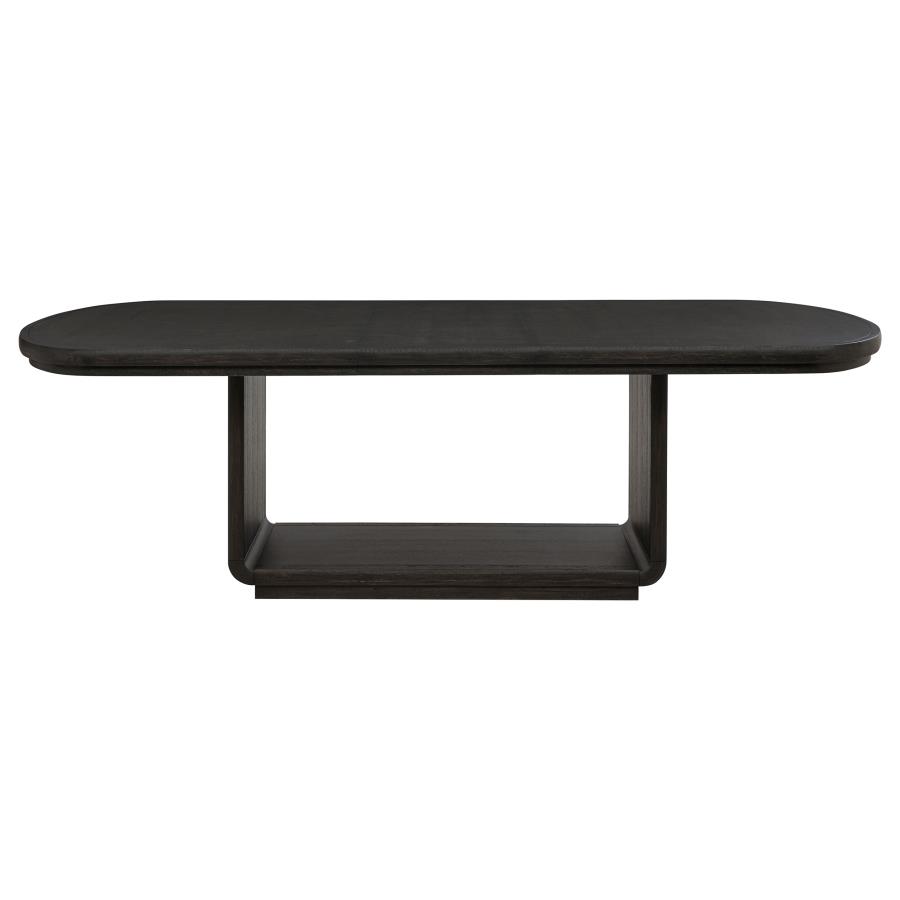 Leandro 7-piece Rectangular Dining Table Set Burnished Black