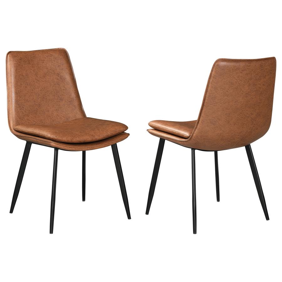 (image for) Ortega Upholstered Dining Side Chair Coffee (Set of 2) - Click Image to Close